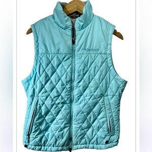 Marmot Teal Blue Quilted Puffer Vest Full-Zip Side Pockets Women’s Size Medium M